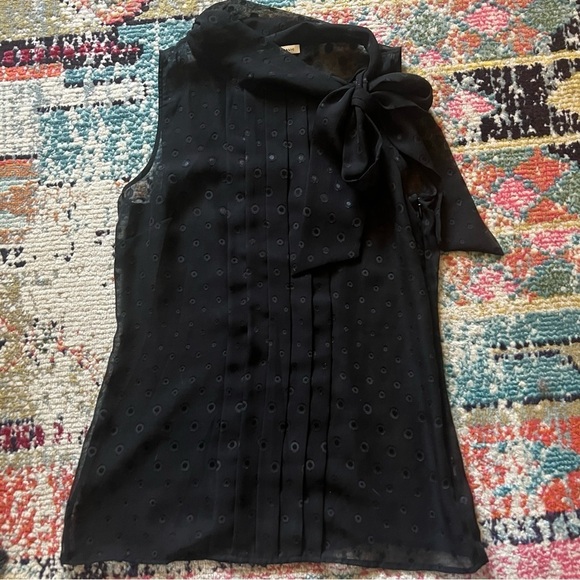 Banana Republic black see thru blouse womens size 4 - Picture 1 of 7